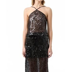 NEW THIRD FORM reflection sequin top in black